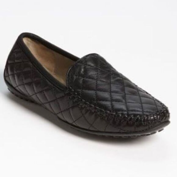 ROBERT ZUR x NORDSTROMQuana Black Quilted Glove Leather Driving Loafers7